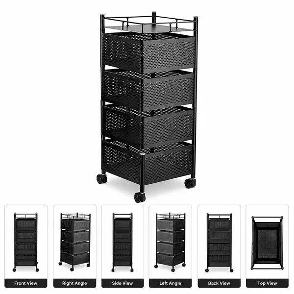 4 Layer Square Shape Kitchen Rack