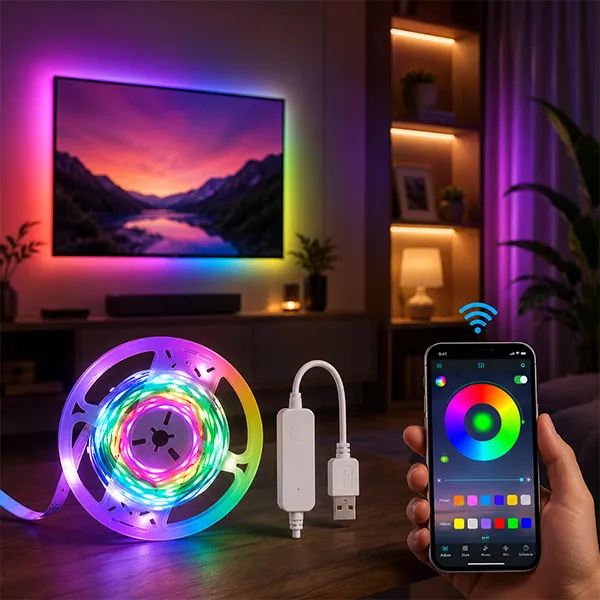 16 Feet RGB USB Music Sync Strip Mood Light (App and Remote control)