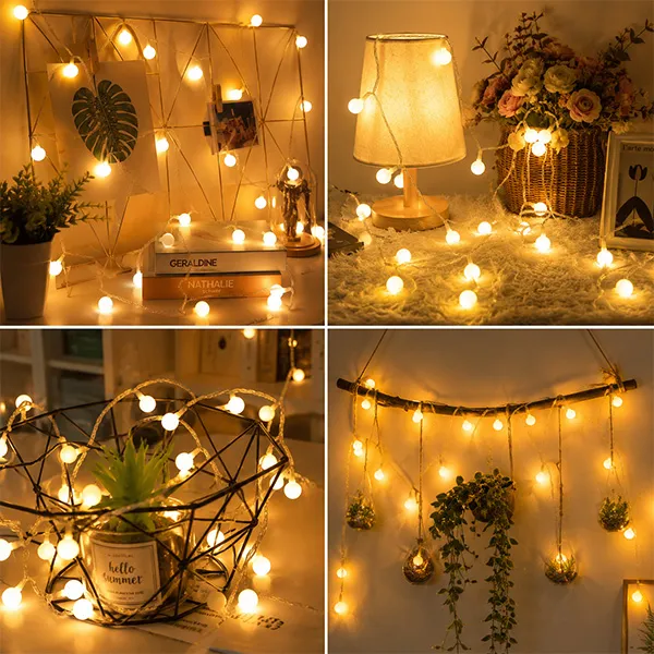Snow Ball String Fairy Lights – Golden