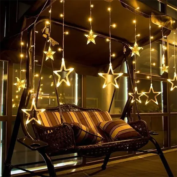 Big Star Curtain Fairy Lights – Golden