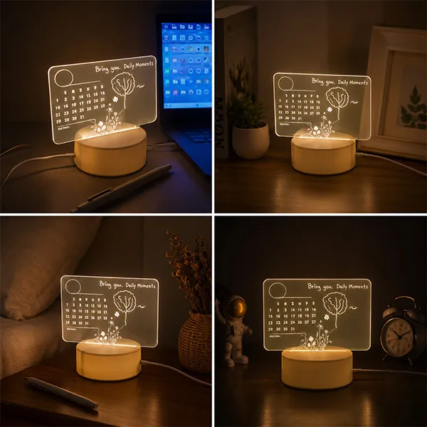 Calendar Message Board Night Light (with Pen)