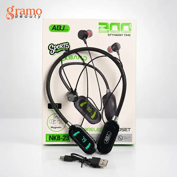 ABJ NKB-23 Wireless Magnetic Neckband – Bluetooth 5.3 Extra Bass Earphone 200H