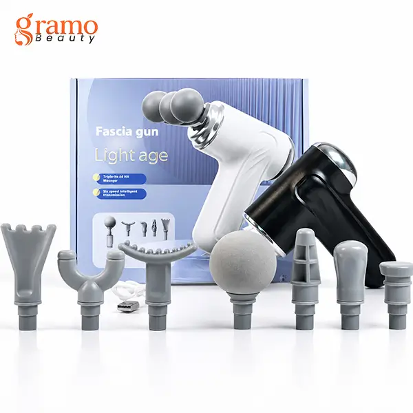 3-Head Fascia Gun 9-Head Interchangeable Body Massager Deep Hitting Muscle Relaxation Shoulder, Waist and Back Massager