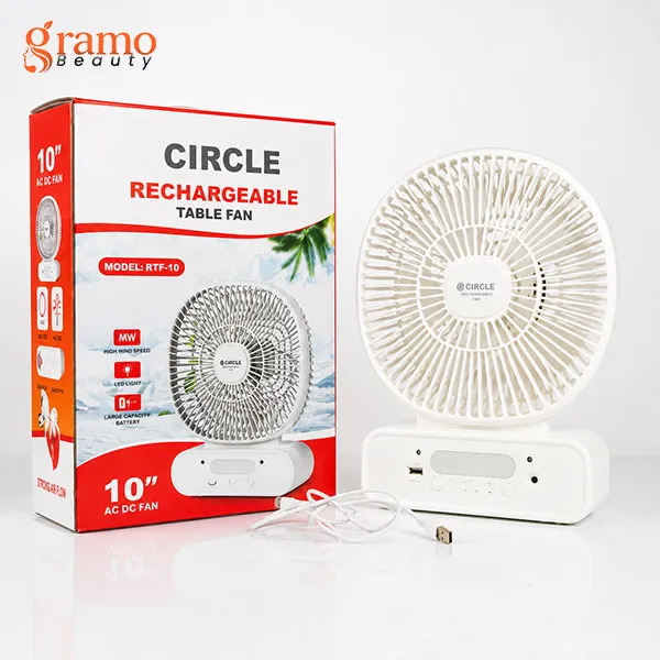 Circle RTF-10 Rechargeable Table Fan 10 Inch AC/DC Fan