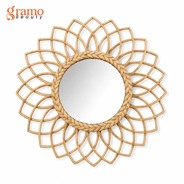 Elegant Rattan Wall Mirror for Modern Home Décor