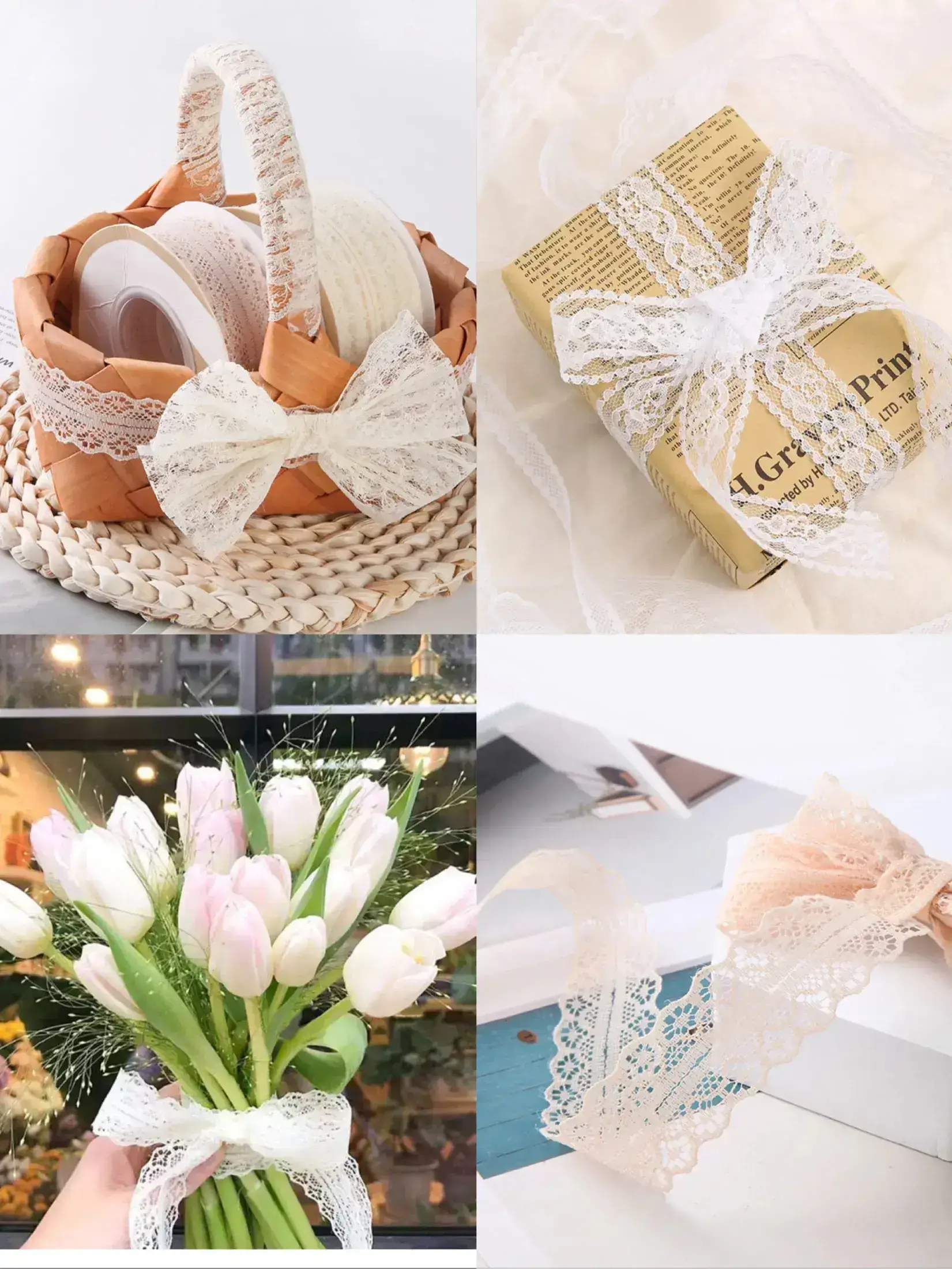5 10Yards/Roll 27mm Knitted Lace Fabric No-elastic Polyester Lace Ribbon Handmade Patchwork DIY Sewing Accessories For Craft