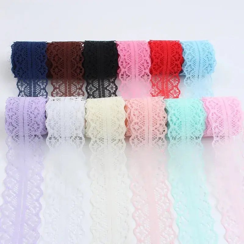 5 10Yards/Roll 27mm Knitted Lace Fabric No-elastic Polyester Lace Ribbon Handmade Patchwork DIY Sewing Accessories For Craft