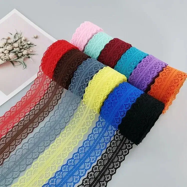 5 10Yards/Roll 27mm Knitted Lace Fabric No-elastic Polyester Lace Ribbon Handmade Patchwork DIY Sewing Accessories For Craft