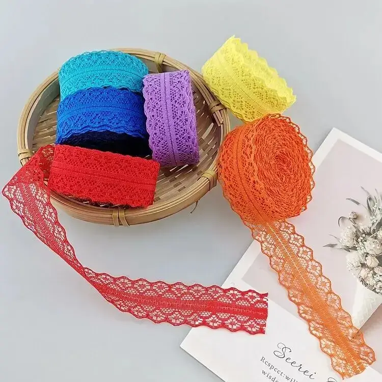 5 10Yards/Roll 27mm Knitted Lace Fabric No-elastic Polyester Lace Ribbon Handmade Patchwork DIY Sewing Accessories For Craft